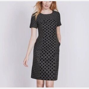 Boden Kathryn Polka Dot Dress Gray and Black Size 8